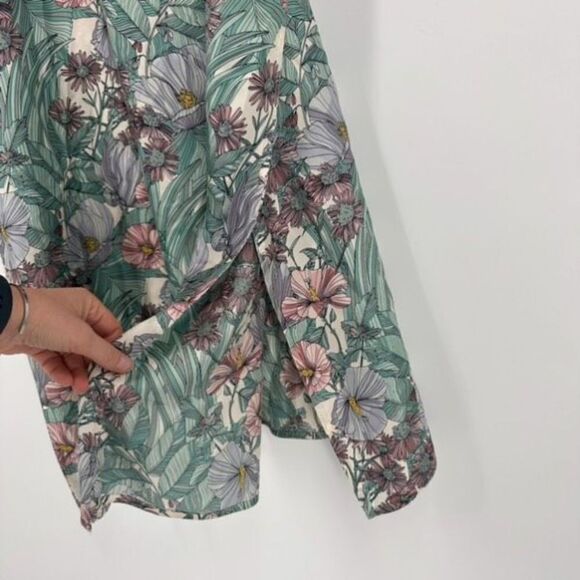 Tory Burch Robinson Floral Silk Kimono Maxi Dress Hibiscus Small muumuu - Picture 7 of 12